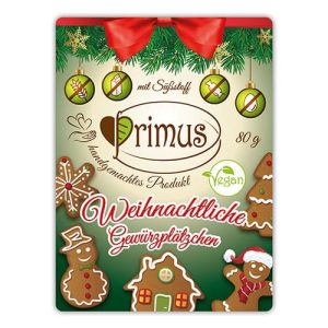 Primus Weihnachtliche Gewürzplätzchen 80 g (Glutenfrei) MHD: 15.04.2025