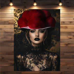 Schwarzwald-Dame Belladonna | Exklusive Schwarzwaldkunst auf Leinwand 80×60 cm