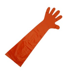LDPE Handschuhe Softline longPack = 100 Stückorange, 90cm, ca. 30my